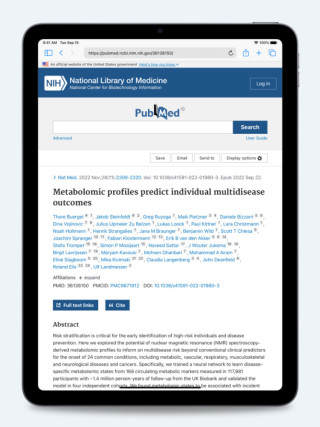 Publications – Metabolomic profiles